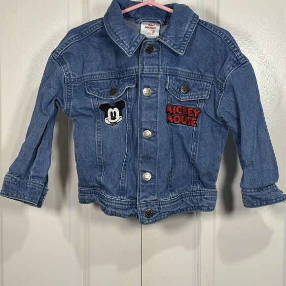 Mickey Mouse Jacket 3T Toddler Denim Vintage Disney Jean Coat Y2K Core - Picture 1 of 8